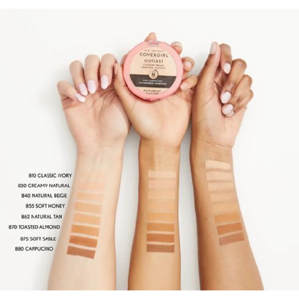 COVERGIRL Outlast Extreme Wear Pressed Powder, 880 Cappuccino, 0.38 oz